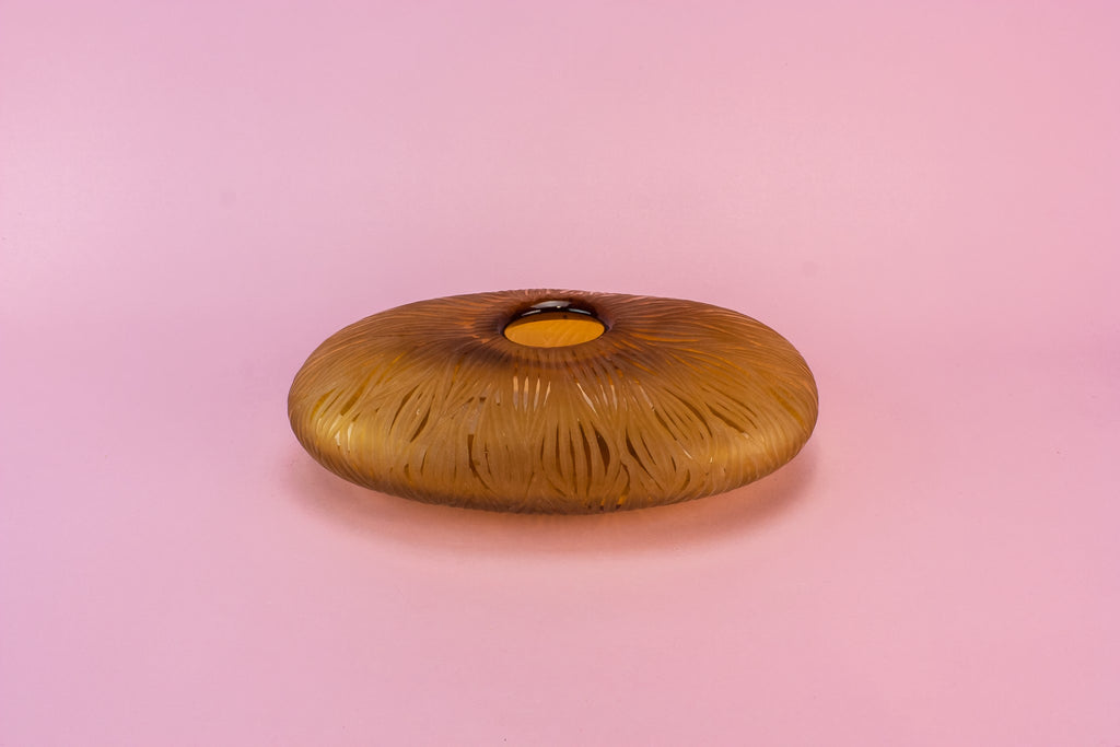 Amber glass compressed vase
