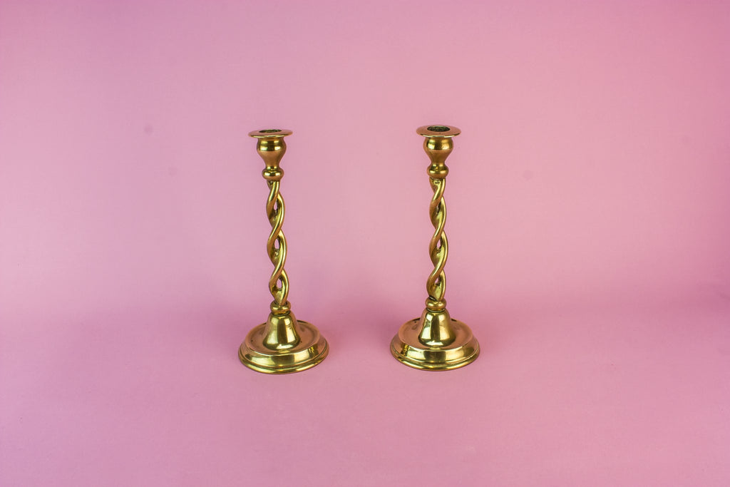 Pair of brass candlesticks
