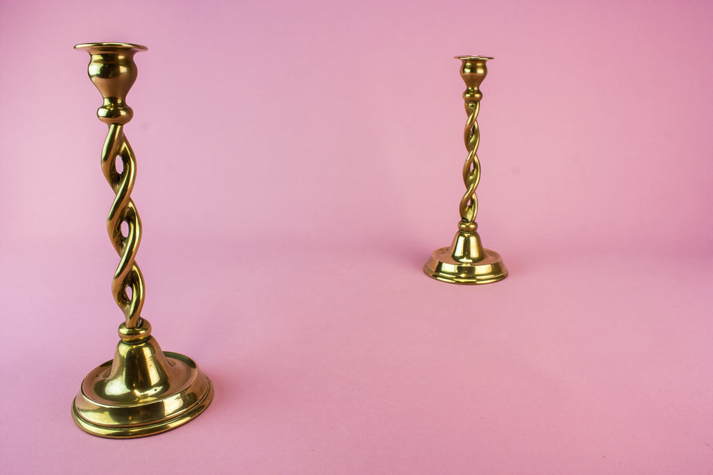 Pair of brass candlesticks