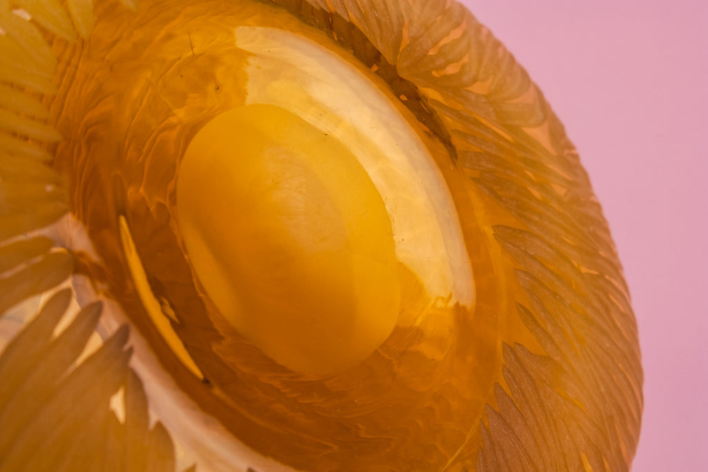 Amber glass compressed vase