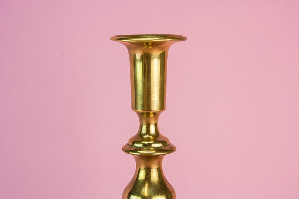 2 brass tall candlesticks