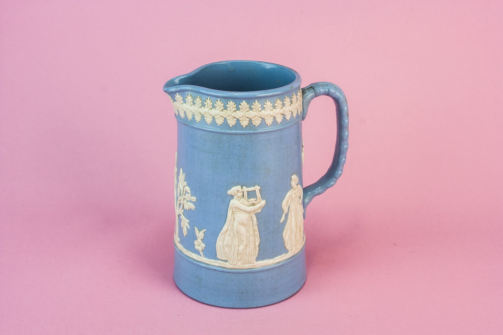 Blue pottery creamer