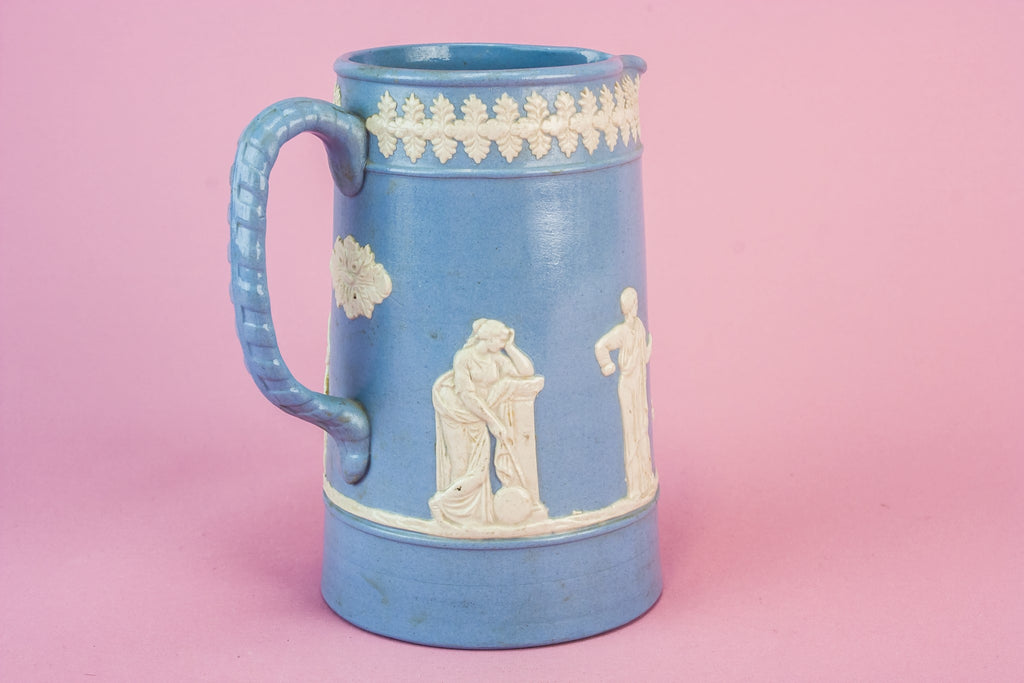 Blue pottery creamer