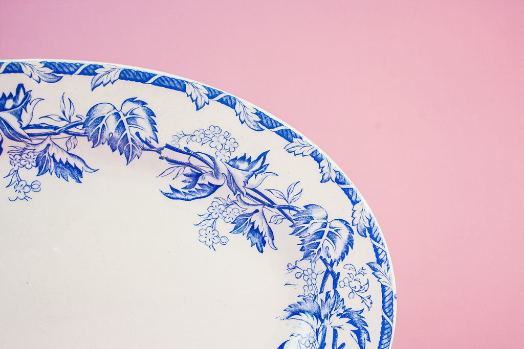 Blue and white platter