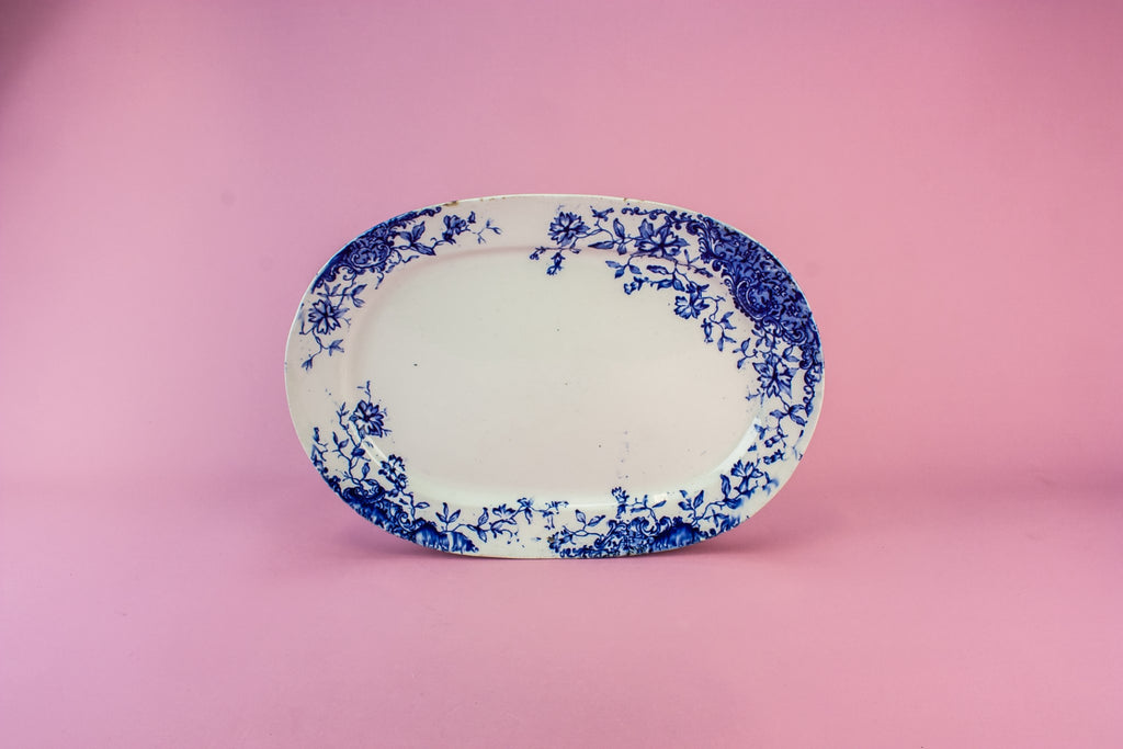 Blue and white platter