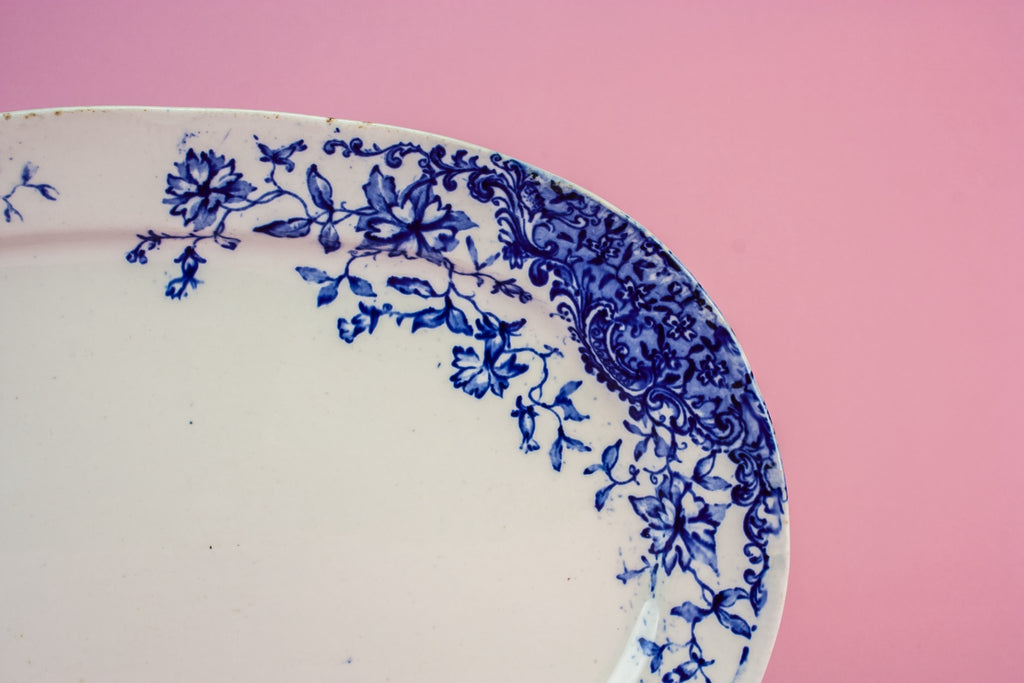 Blue and white platter