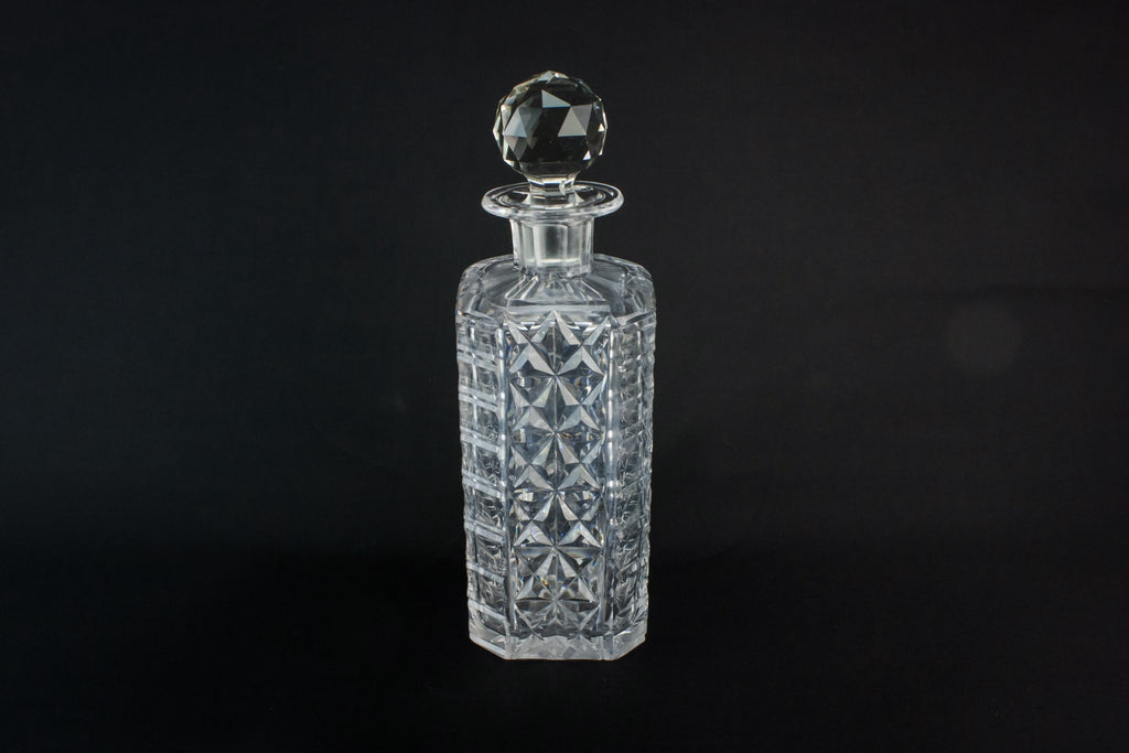 Cut glass square decanter