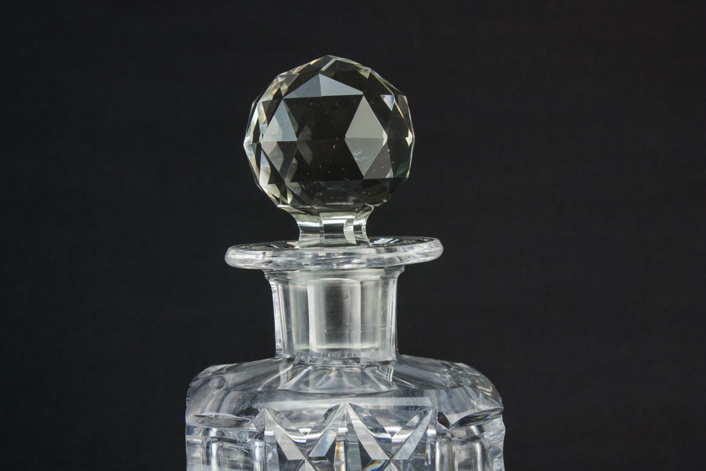 Cut glass square decanter