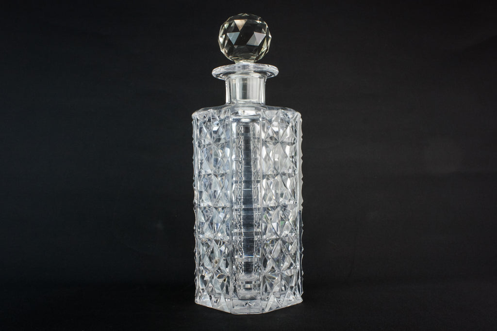 Cut glass square decanter