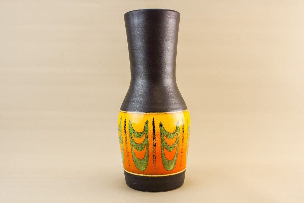 Tall orange pava vase
