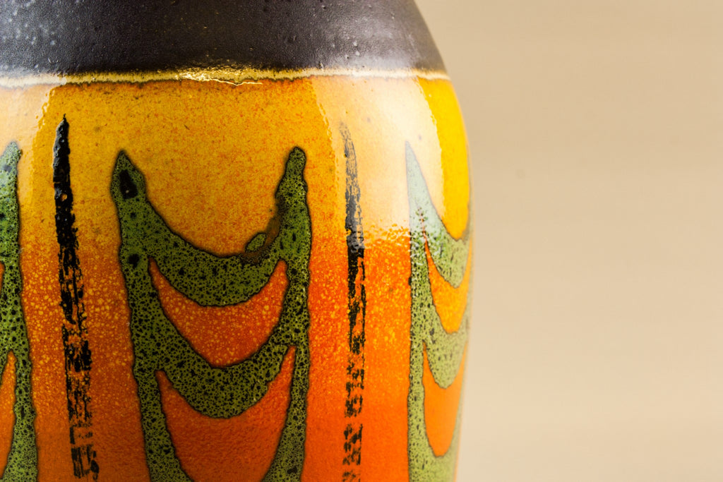 Tall orange pava vase