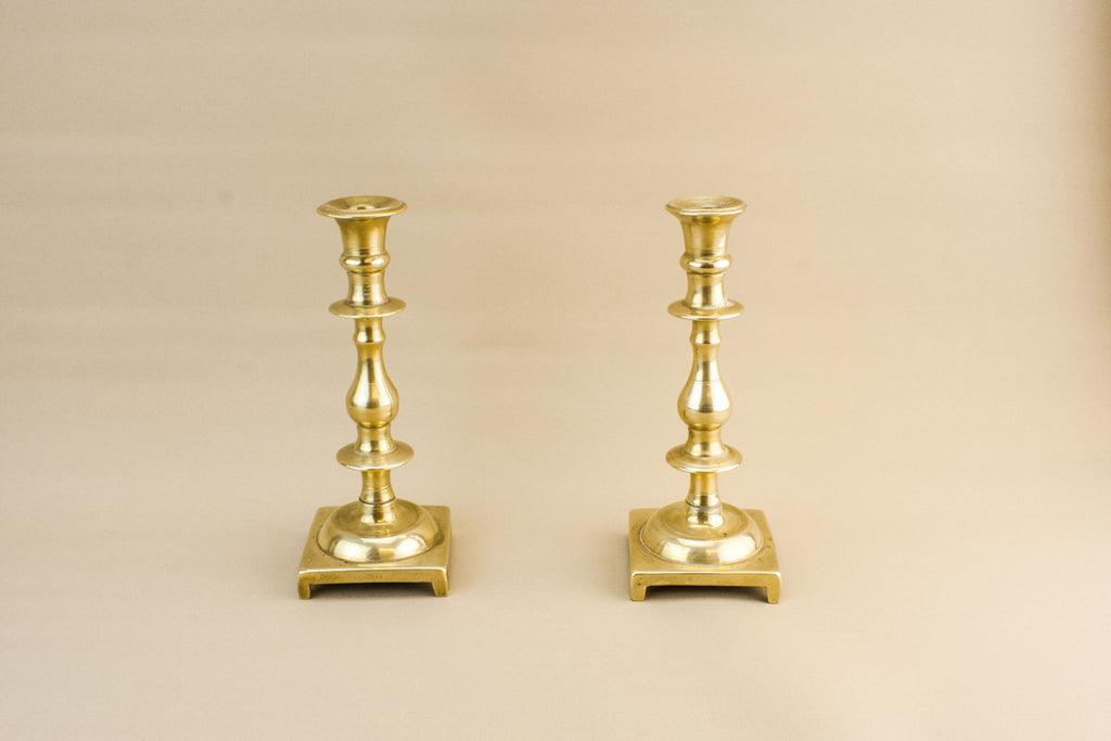 2 brass medium candlesticks