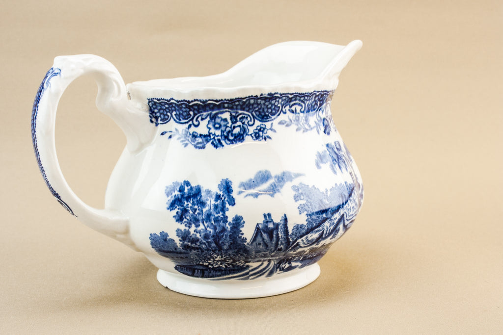 Blue pottery creamer