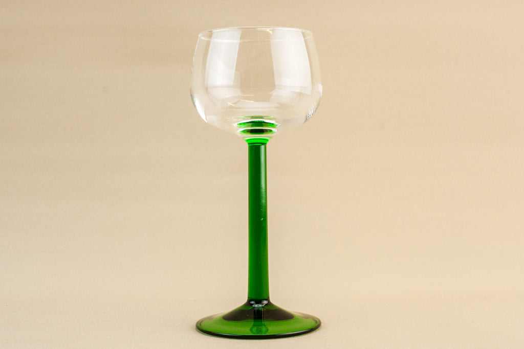 6 green wine glasses