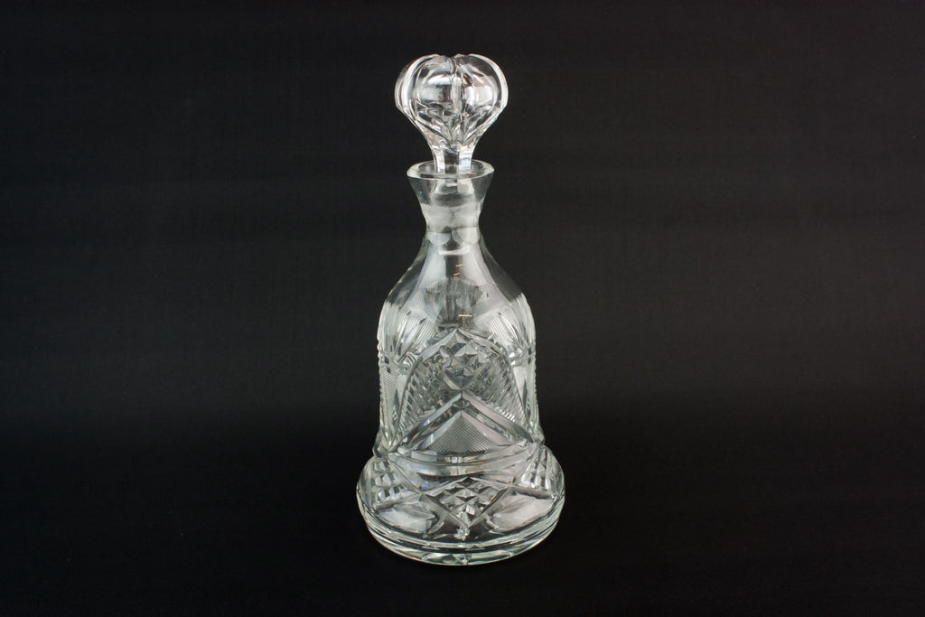 Bell cut glass decanter