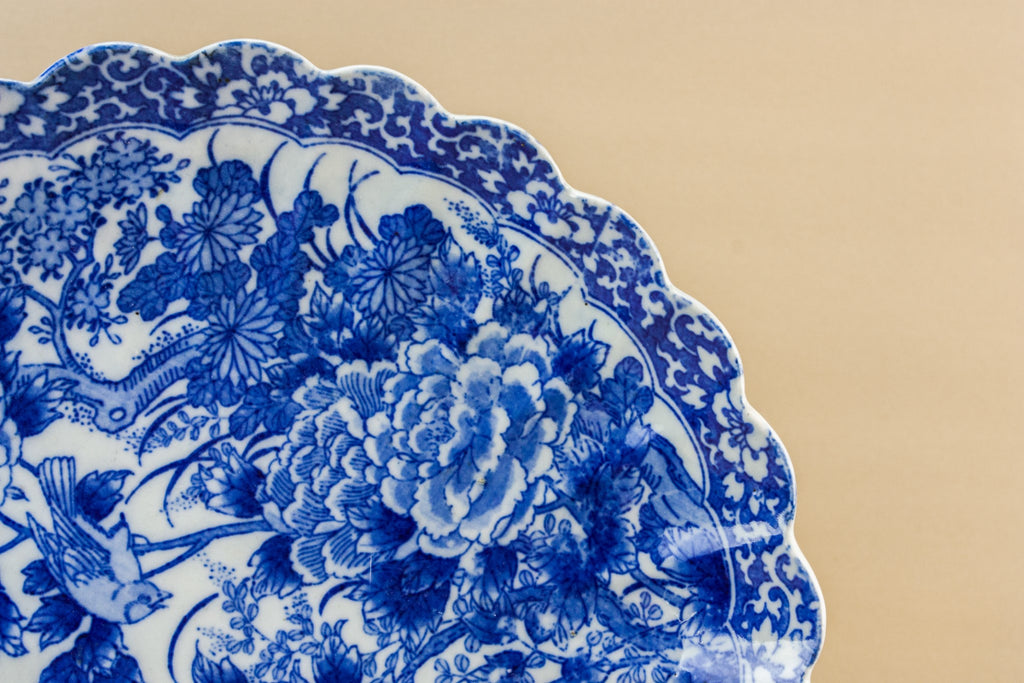 Blue and white serving dish