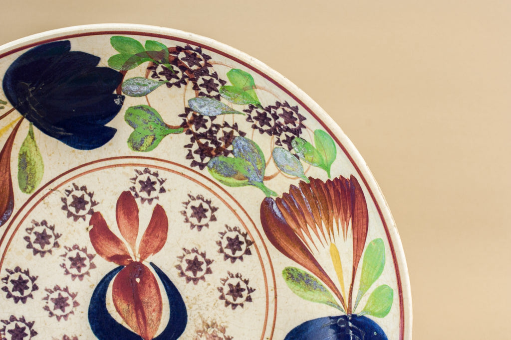 Spongeware pottery bowl