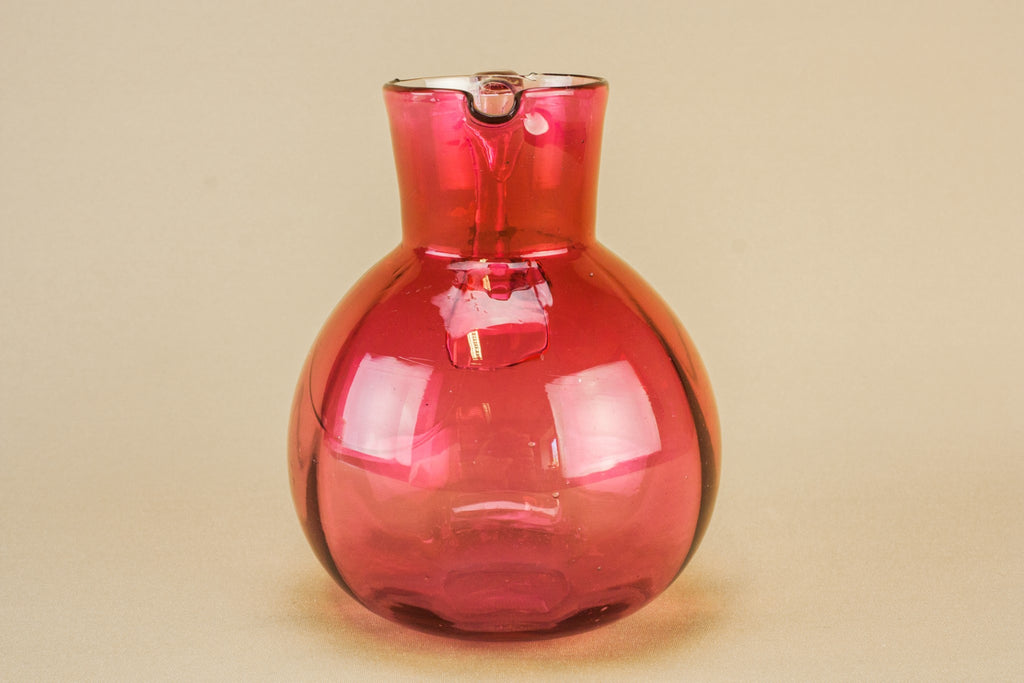 Cranberry red glass jug