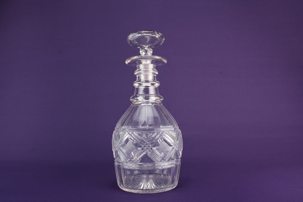 Cut glass barrel decanter