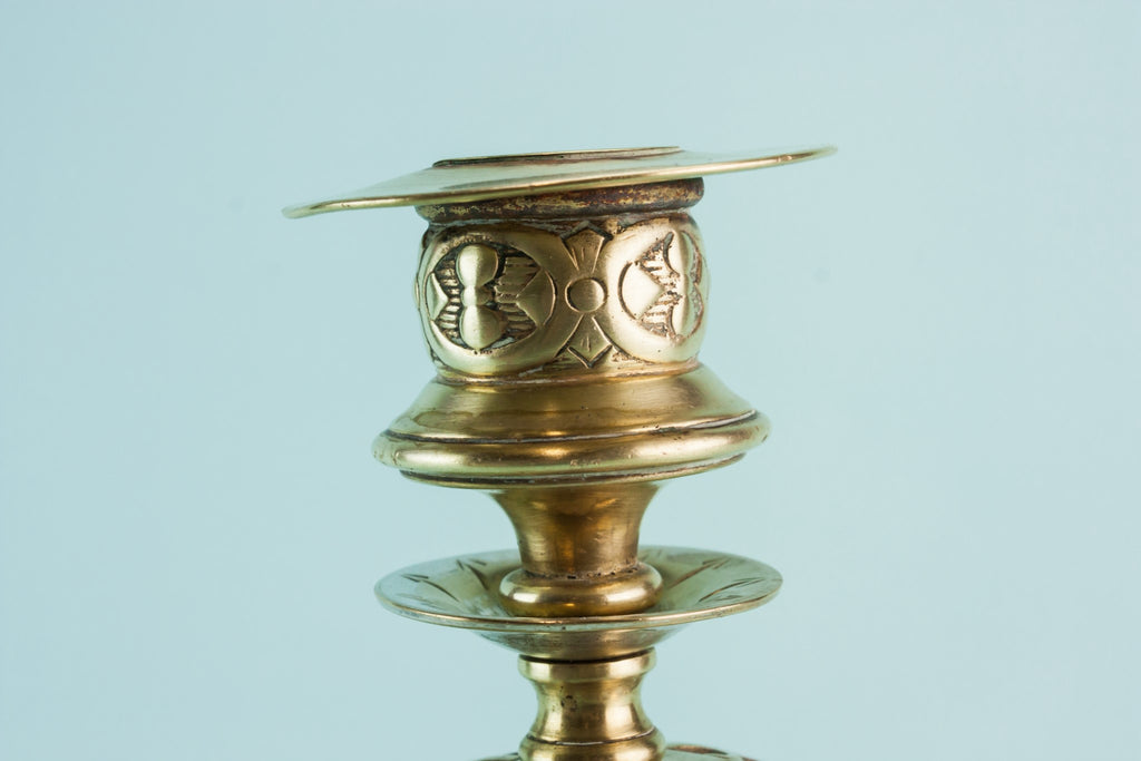 Pierced brass candlestick