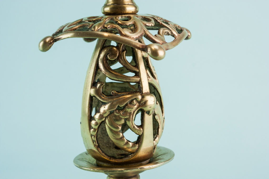 Pierced brass candlestick