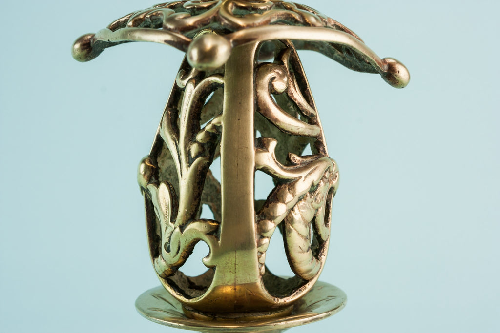 Pierced brass candlestick