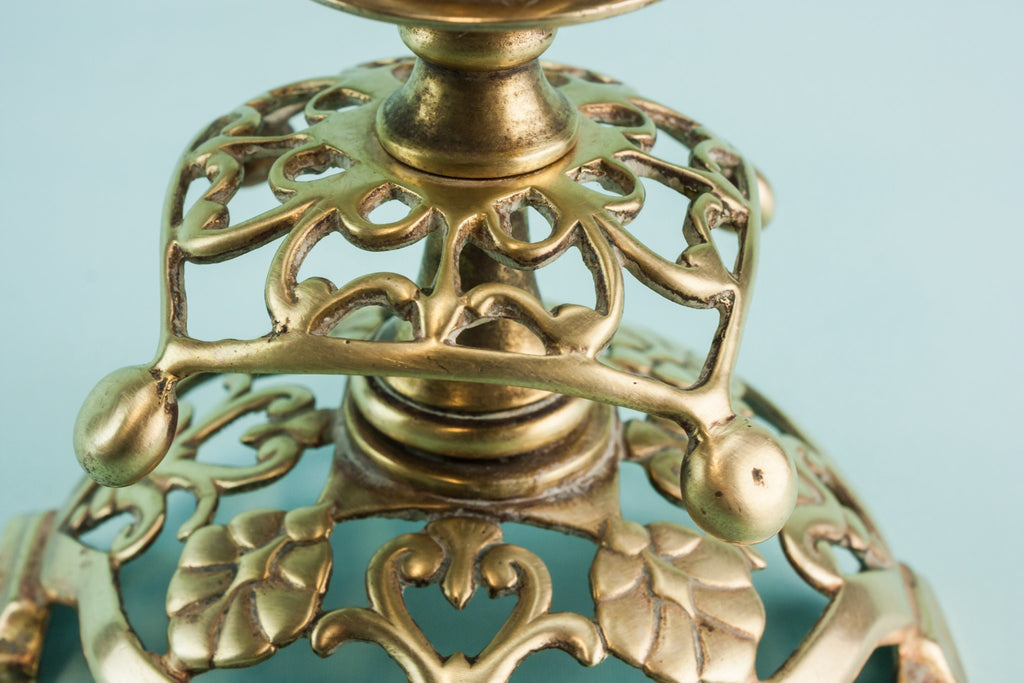 Pierced brass candlestick