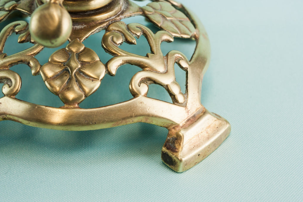Pierced brass candlestick