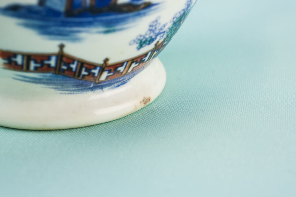 Blue pottery creamer