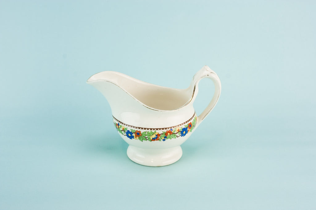 Art Deco pottery gravy boat