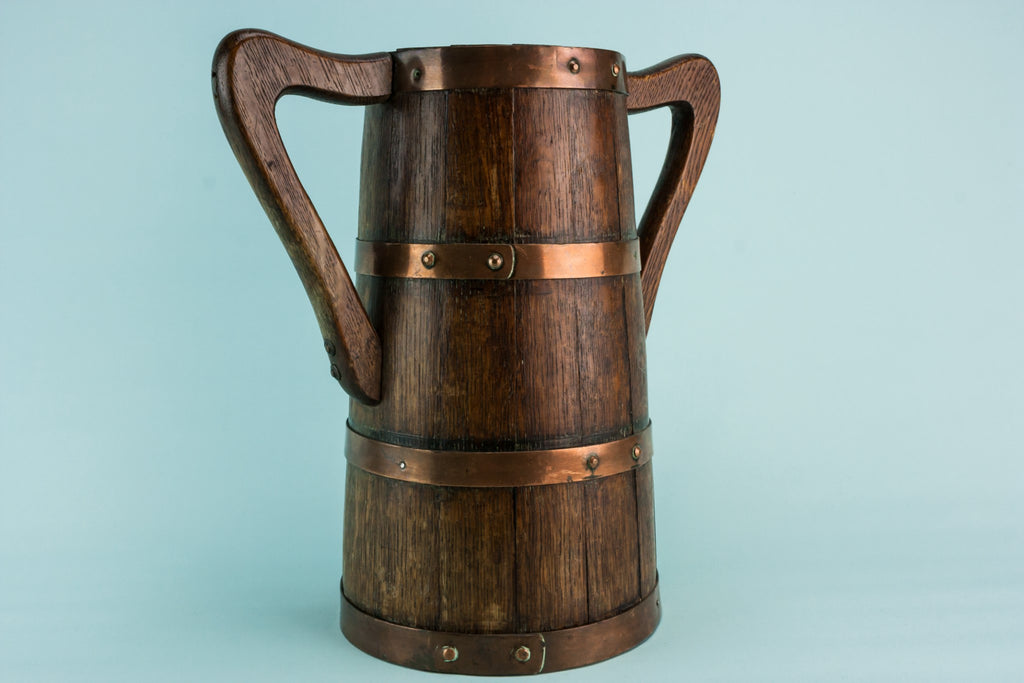 Coopered wooden jar