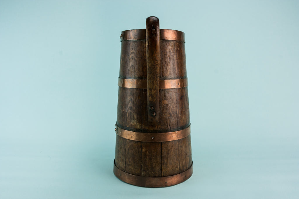 Coopered wooden jar