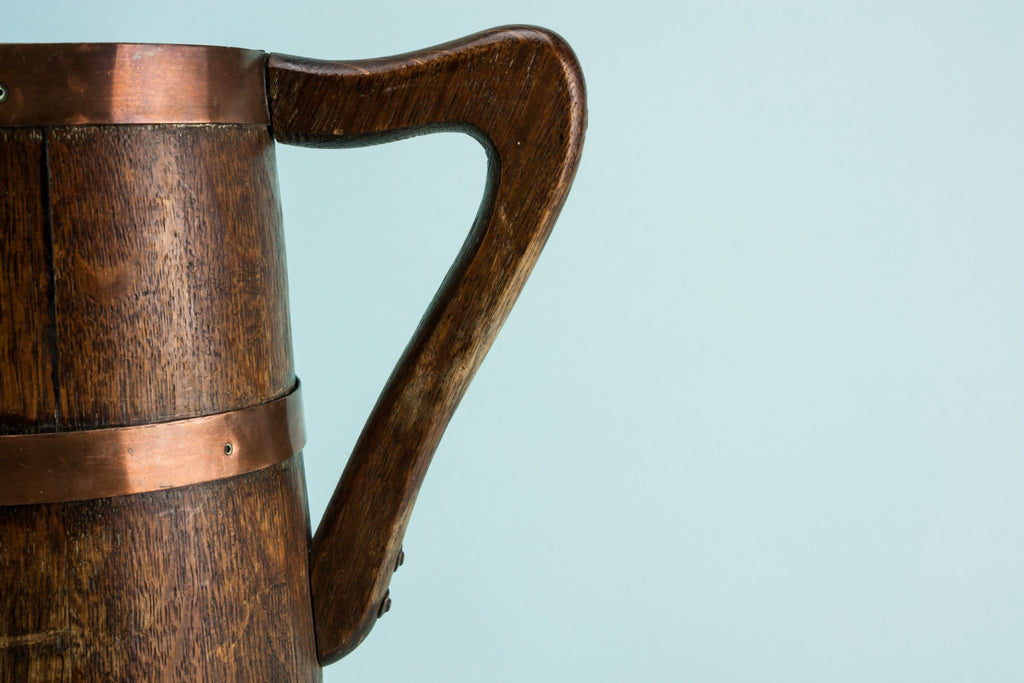 Coopered wooden jar