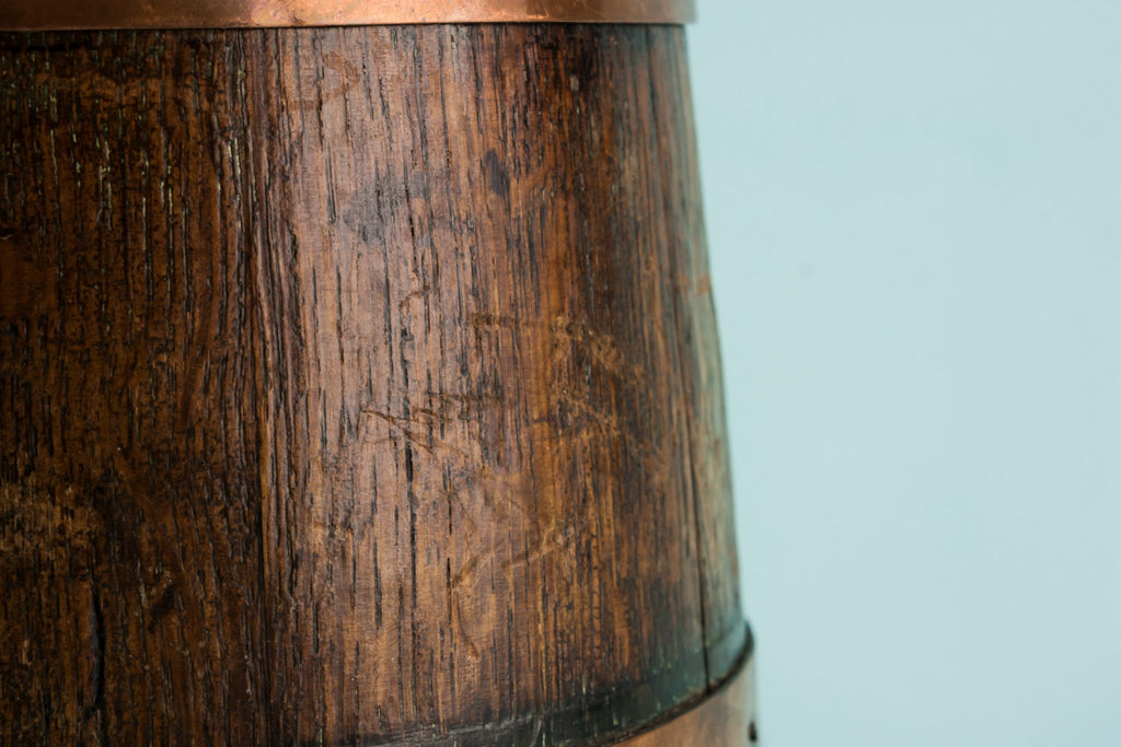 Coopered wooden jar