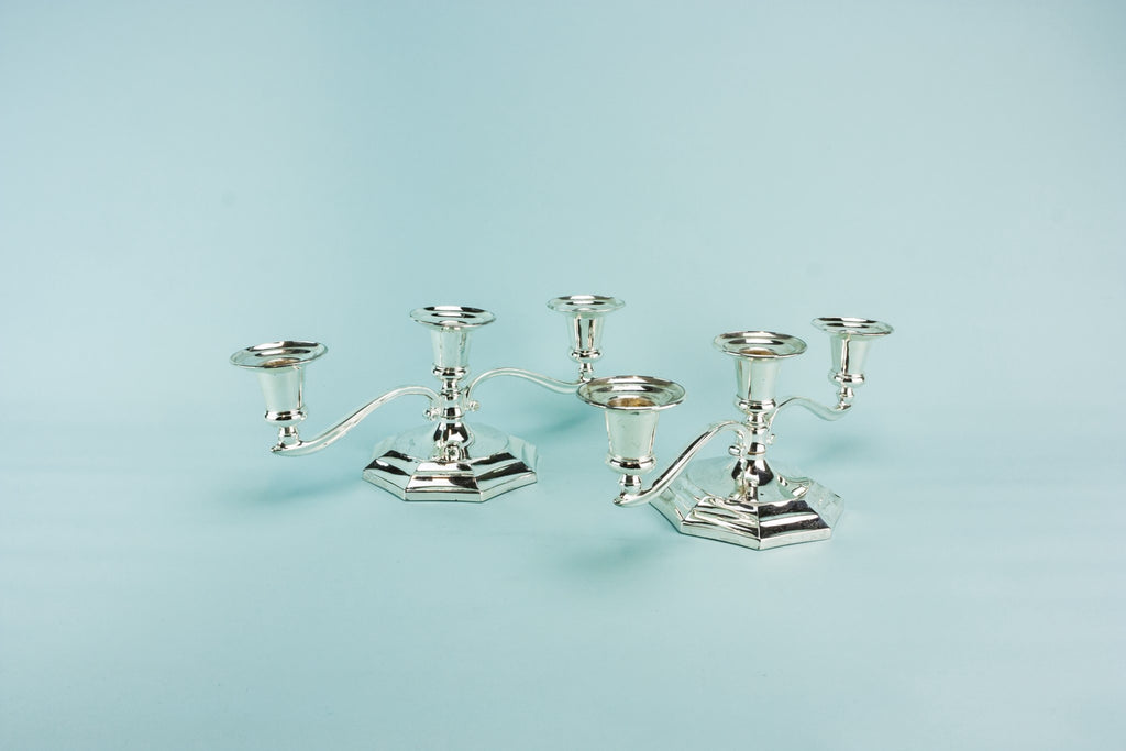 2 metal small candelabras