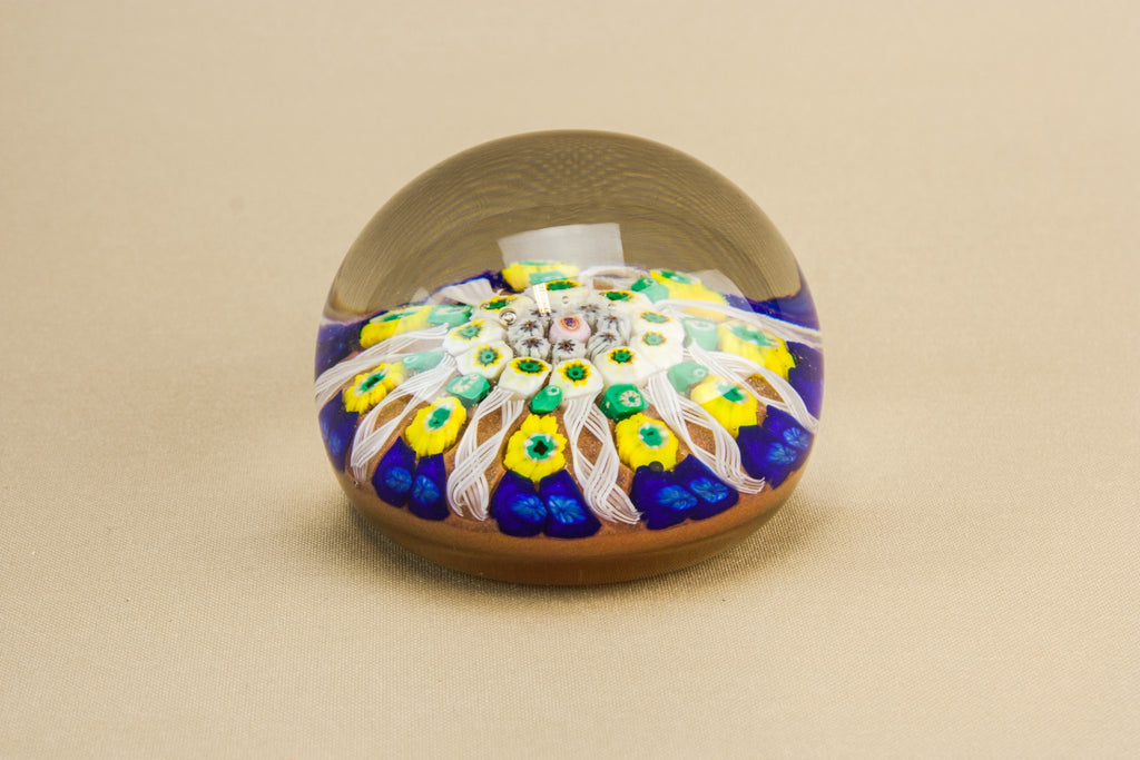 Millefiori glass paperweight