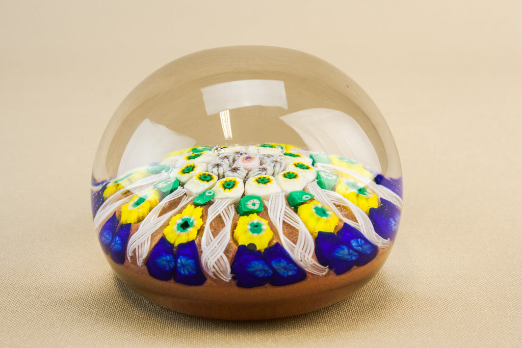 Millefiori glass paperweight