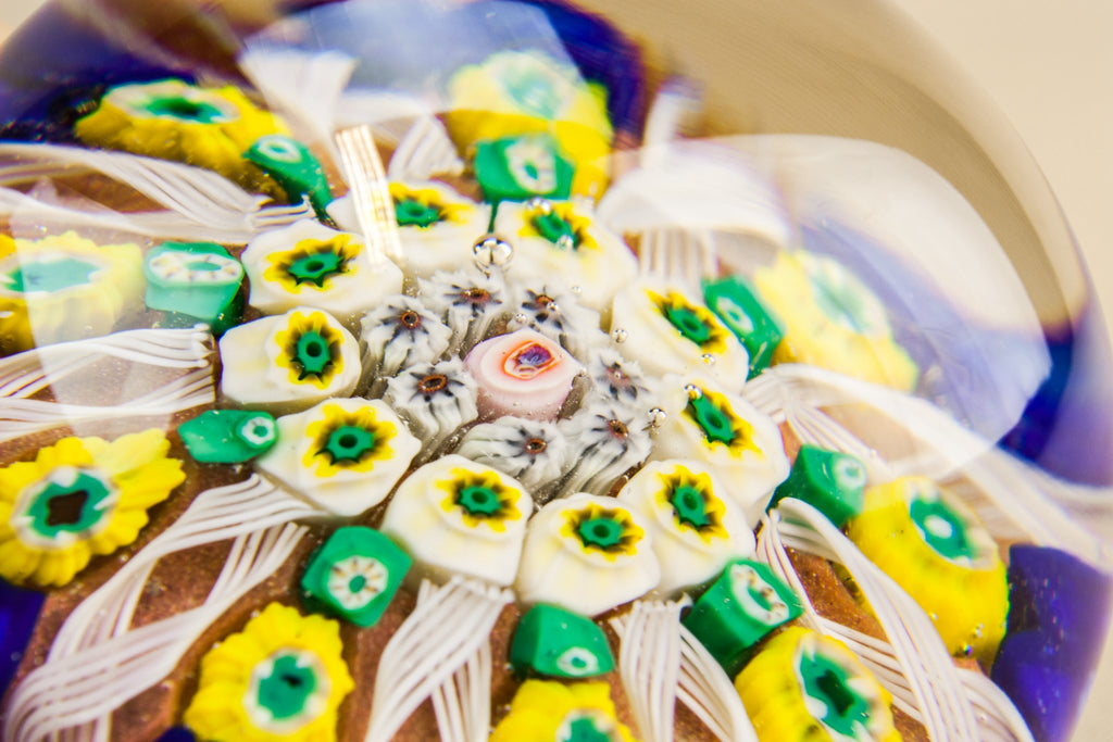 Millefiori glass paperweight