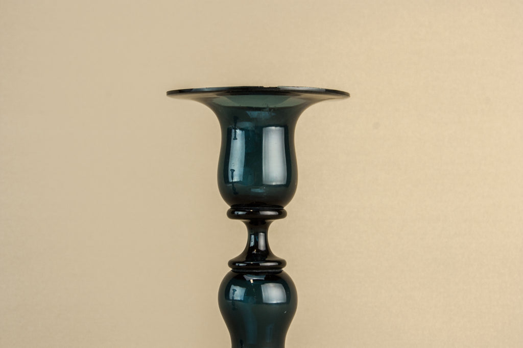 2 blown glass candlesticks