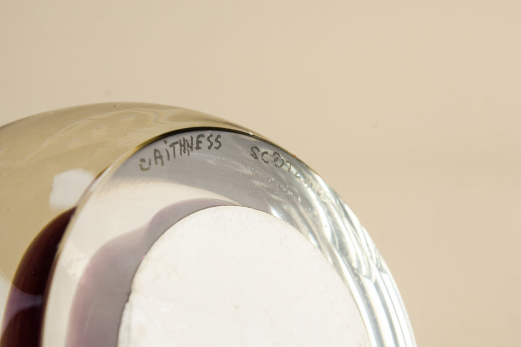 Caithness glass paperweight, Scottish 1980