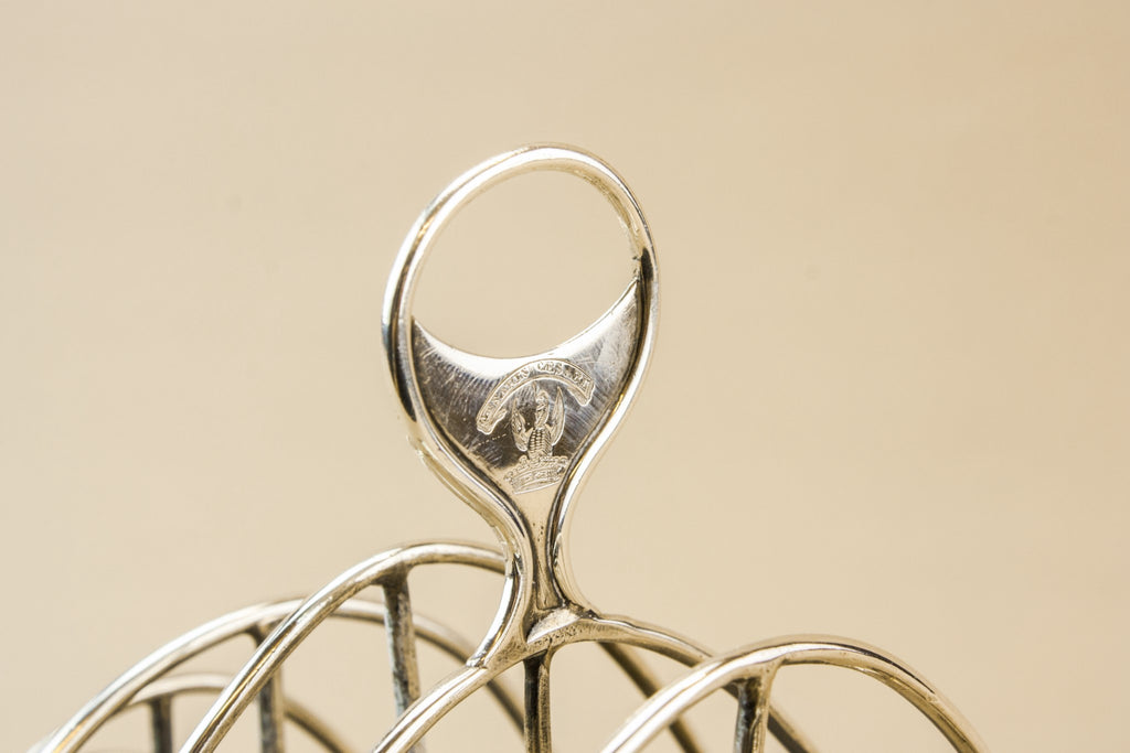 Georgian silver toast rack, English 1803