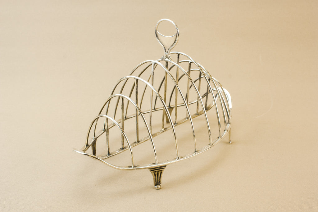 Georgian silver toast rack, English 1803