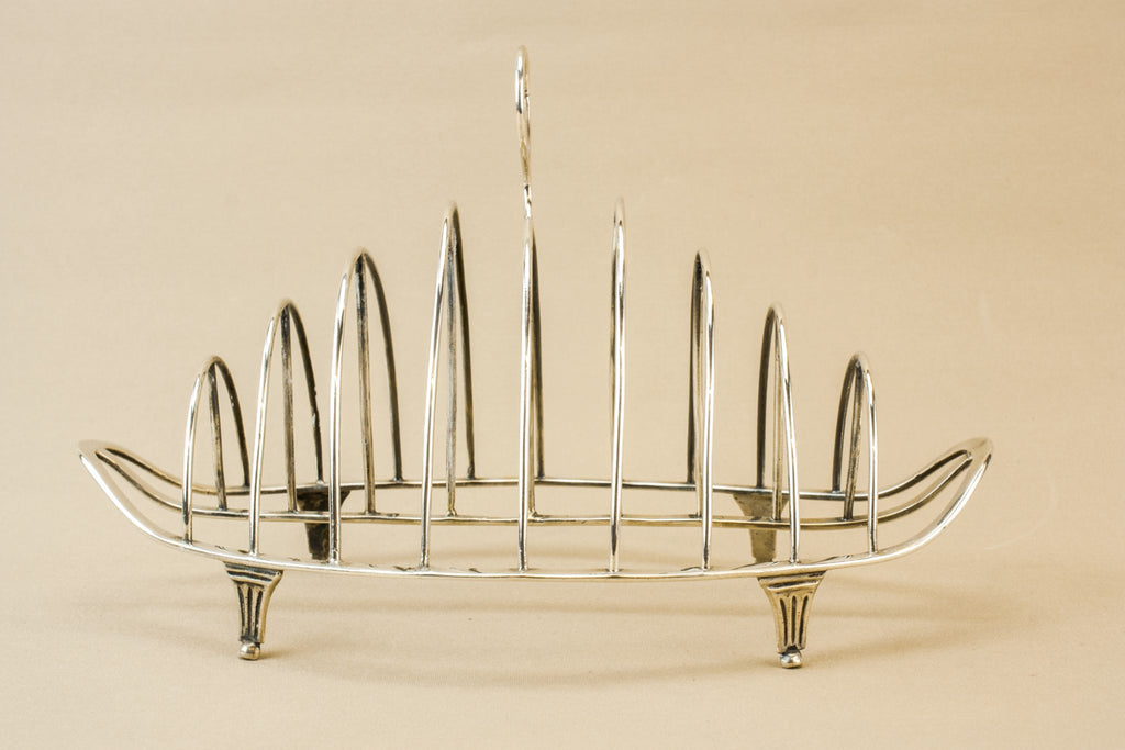 Georgian silver toast rack, English 1803