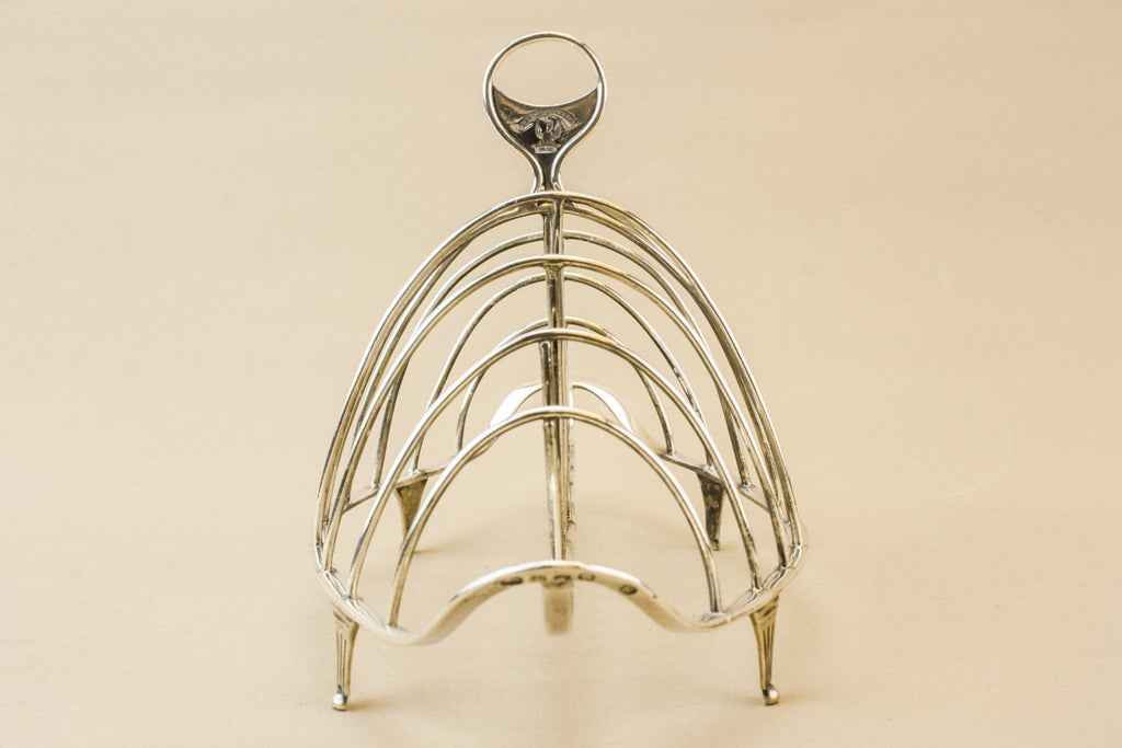 Georgian silver toast rack, English 1803