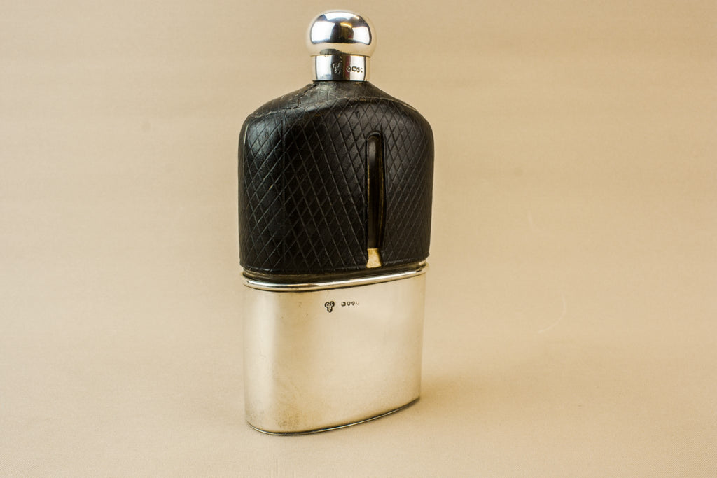 Silver & glass pocket flask