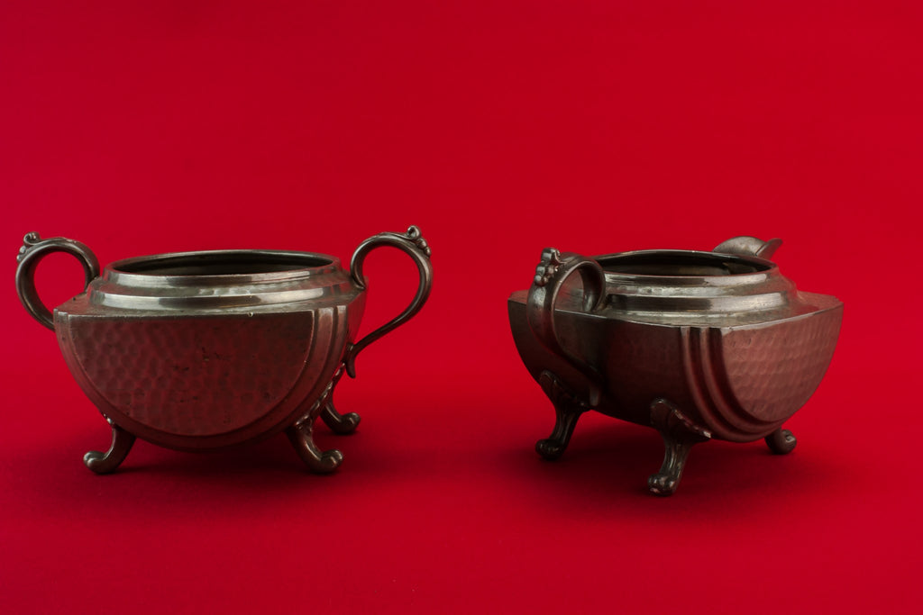 Arts & Crafts pewter tea set
