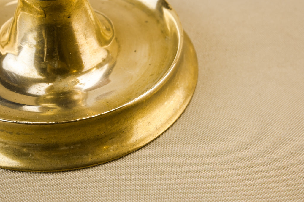 2 brass barley candlesticks