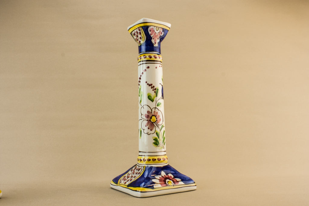 Pair of pottery candlesticks