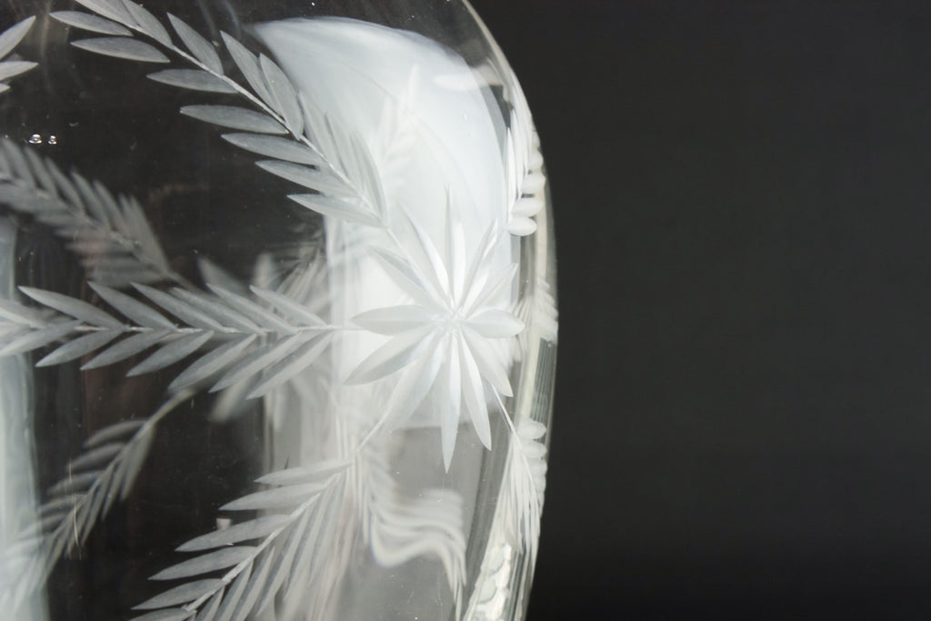 Cut glass barrel carafe