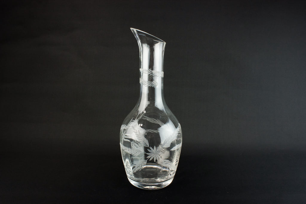 Cut glass barrel carafe